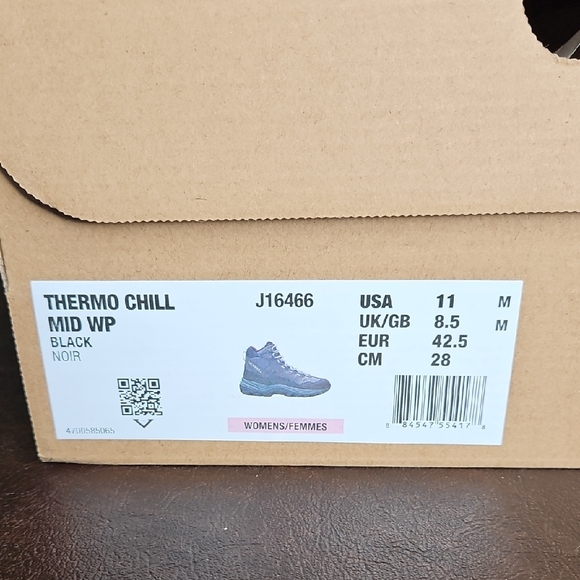 Merrell Womens Thermo Chill Mid Wp Gray and Black Outdoor Boots Size 11 - Picture 8 of 12